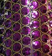 SEQUINS & CIRCLES PURPLE & GOLD CUSHION 40 cm X 40 cm SQUARE NEW DESIGNER BARGAIN